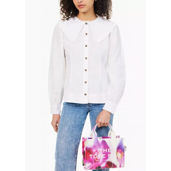 Marc Jacobs Future Floral Small Leather Tote Bag White Multi - Picture 3 of 16